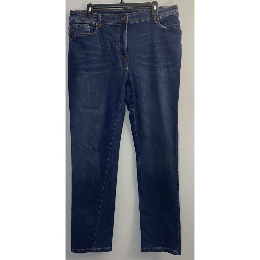 Couchel Women's Dark Wash Denim Straight Leg Jeans‎ Size EU 48 US 16 Mid Rise